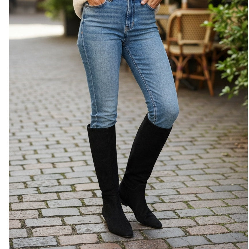 Ann Taylor LOFT Black Knee High Riding Boots Womens Size 9M