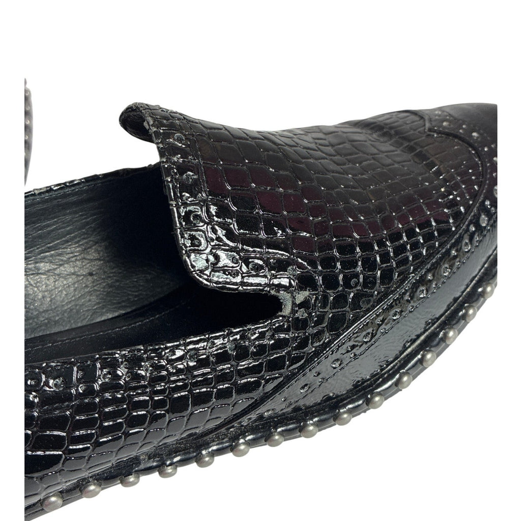 Adrianna Papell Black Embossed Slip On Loafers Women’s Size EU 38/US 8M