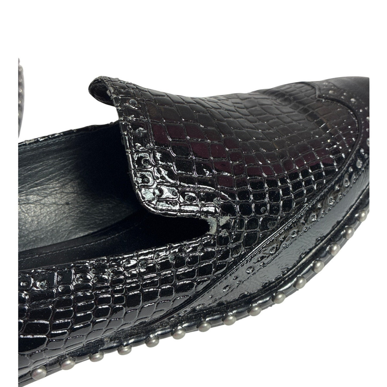 Adrianna Papell Black Embossed Slip On Loafers Women’s Size EU 38/US 8M