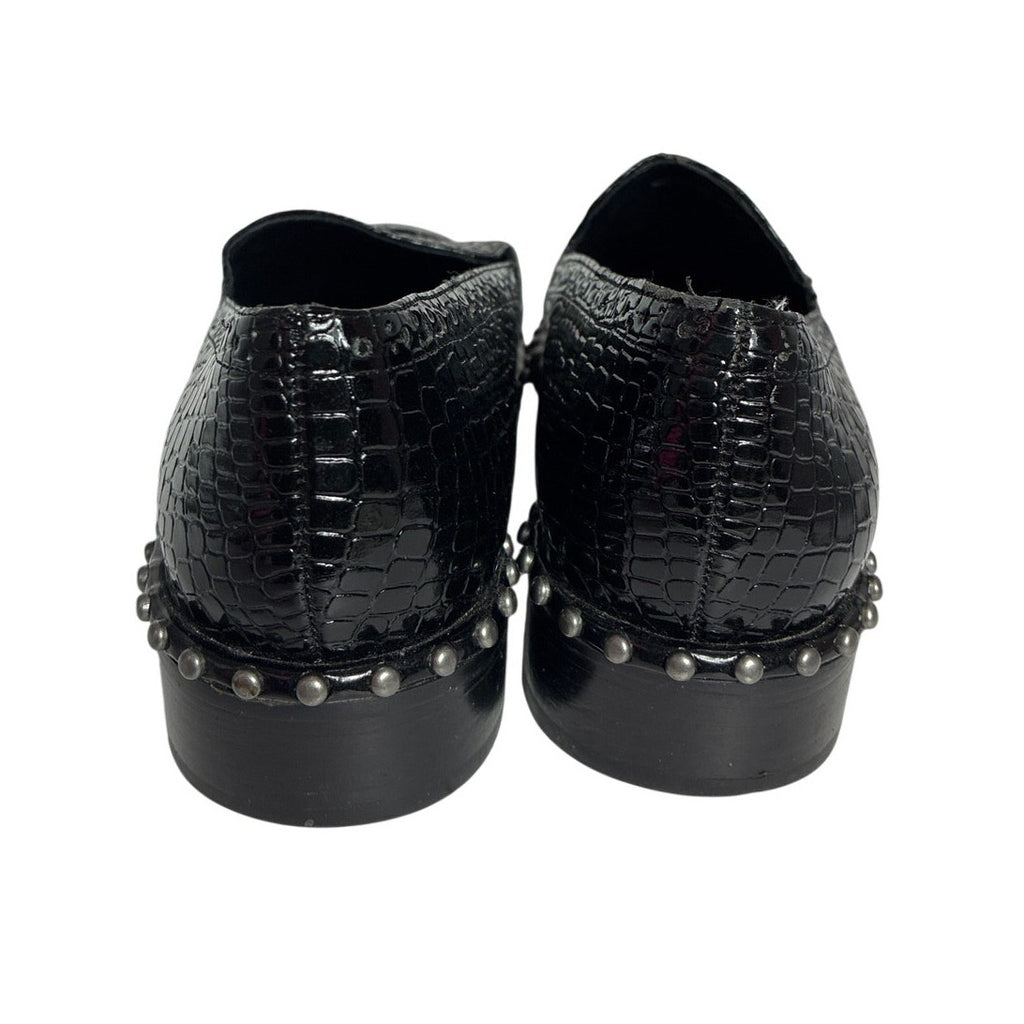 Adrianna Papell Black Embossed Slip On Loafers Women’s Size EU 38/US 8M