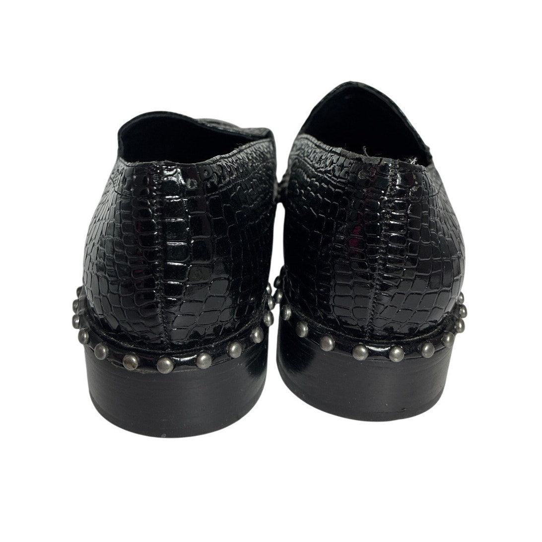 Adrianna Papell Black Embossed Slip On Loafers Women’s Size EU 38/US 8M