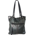 B Makowsky Black Leather Shoulder Bag Studded Hobo Slouchy Pebbled Leather Purse