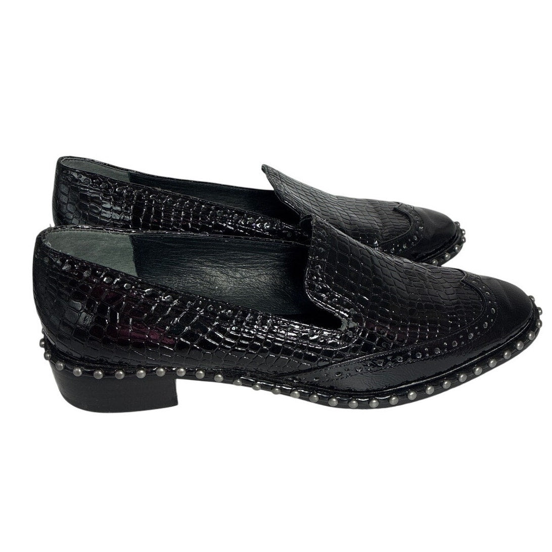 Adrianna Papell Black Embossed Slip On Loafers Women’s Size EU 38/US 8M