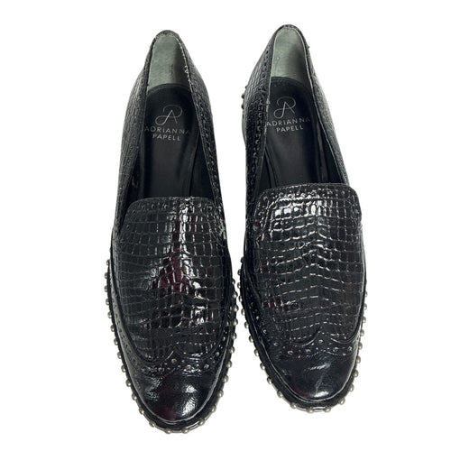 Adrianna Papell Black Embossed Slip On Loafers Women’s Size EU 38/US 8M
