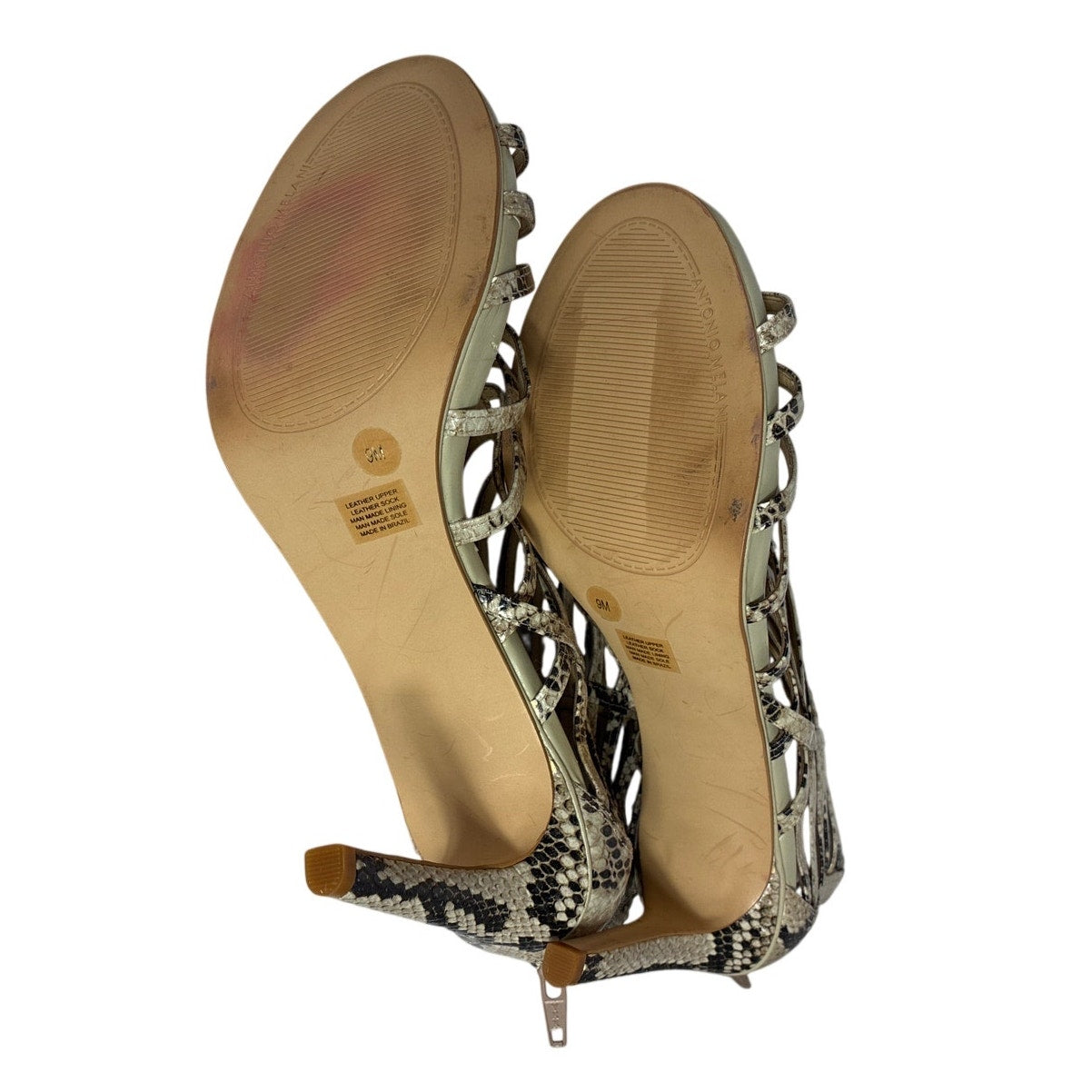 Antonio Melani Snakeskin Print Strappy Heels Sandals Women’s Size 9M