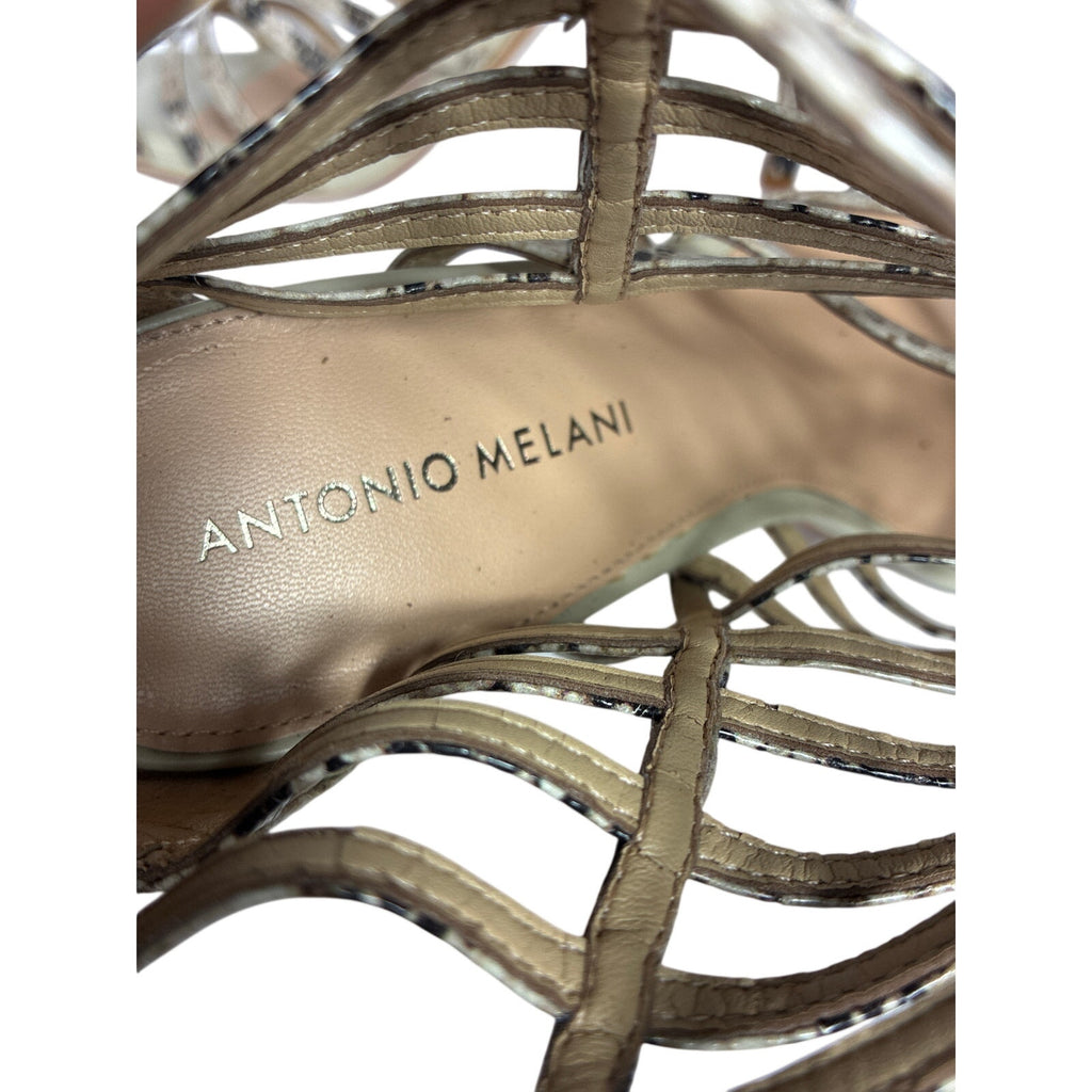 Antonio Melani Snakeskin Print Strappy Heels Sandals Women’s Size 9M