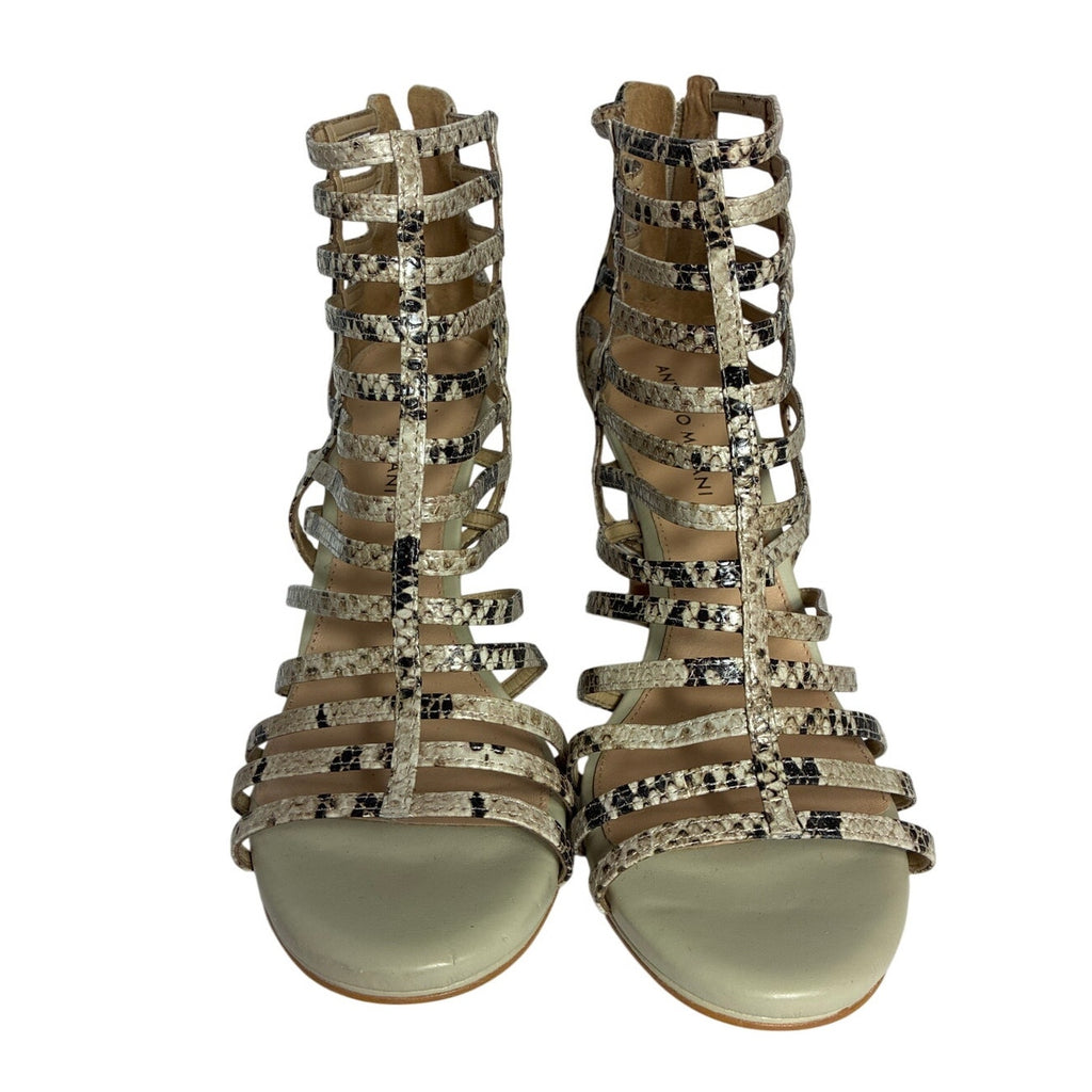 Antonio Melani Snakeskin Print Strappy Heels Sandals Women’s Size 9M