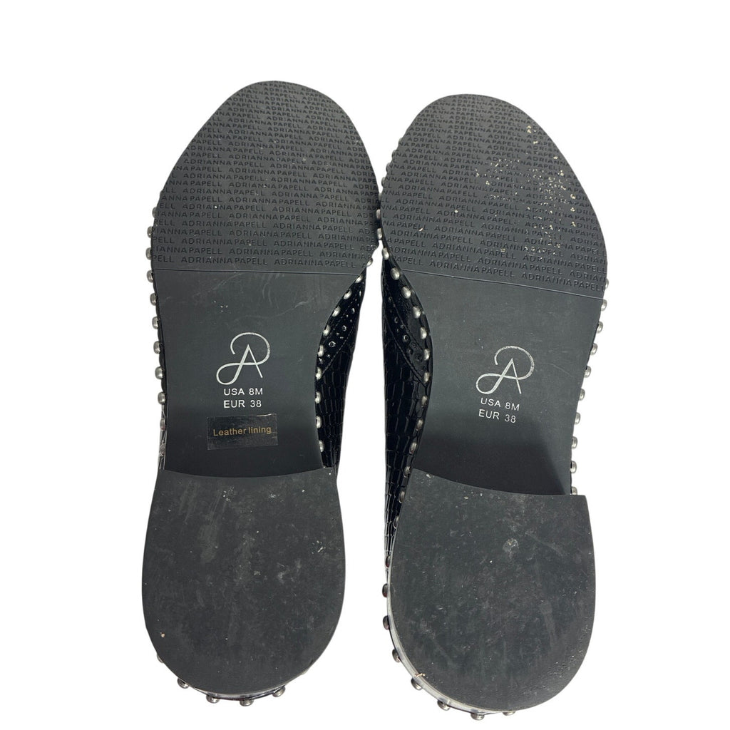 Adrianna Papell Black Embossed Slip On Loafers Women’s Size EU 38/US 8M