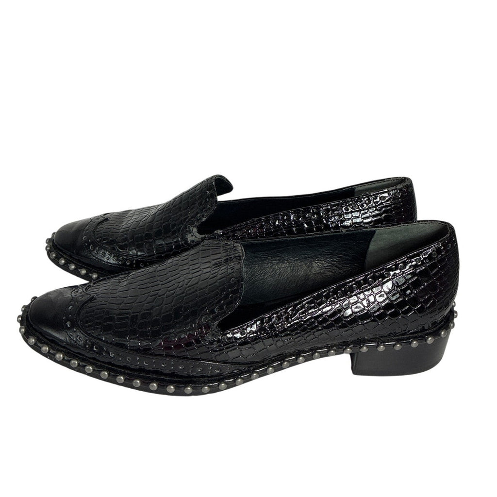 Adrianna Papell Black Embossed Slip On Loafers Women’s Size EU 38/US 8M