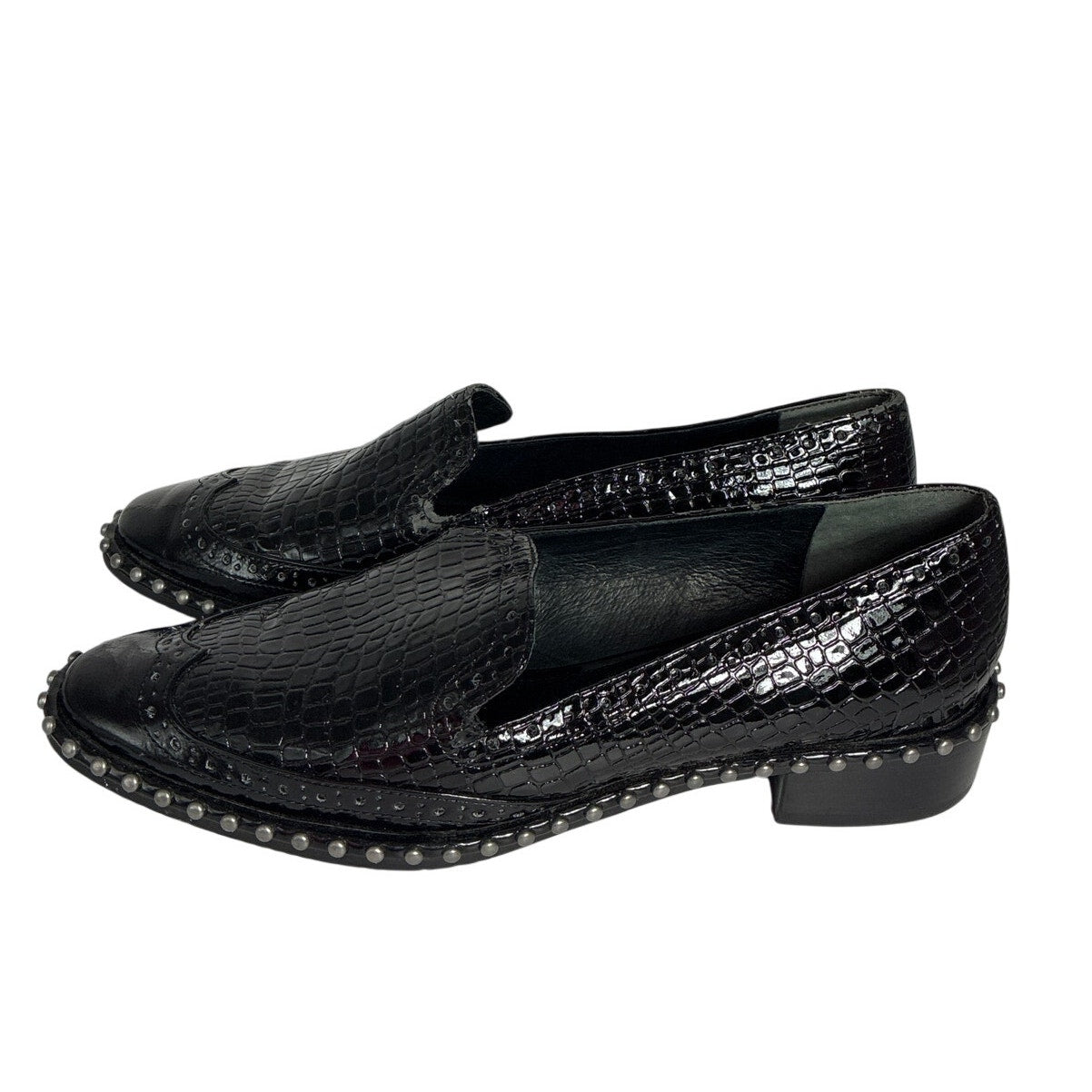 Adrianna Papell Black Embossed Slip On Loafers Women’s Size EU 38/US 8M