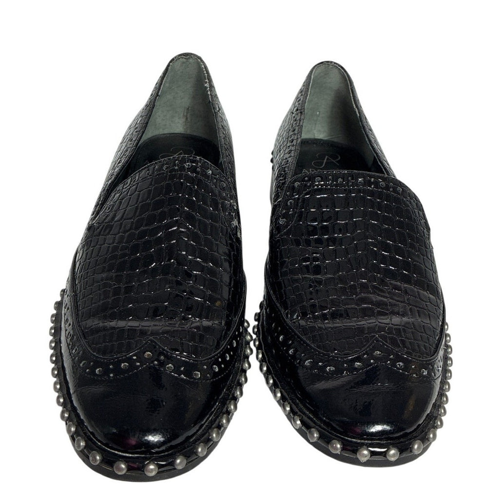 Adrianna Papell Black Embossed Slip On Loafers Women’s Size EU 38/US 8M